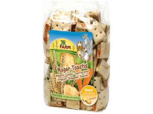 JR Farm Nager-Toastis til gnavere, en sprød snack lavet med korn og grøntsager. Ideel til hamstere, mus og andre mindre kæledyr.