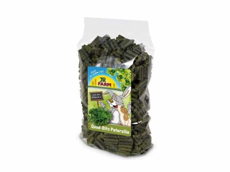 JR FARM Quad-Bits Petersilie til gnavere, sund og nærende snack spækket med vitamin C, perfekt til kaniner og mindre kæledyr. 250 g pakke.