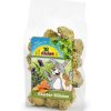 JR FARM Knabber-Bällchen til gnavere, en sund snack lavet af friske urter og grøntsager, perfekt til hamstere, kaniner og andre små kæledyr. Ideel til at stimulere tyggeinstinkter og holde dine kæledyr aktive og glade.