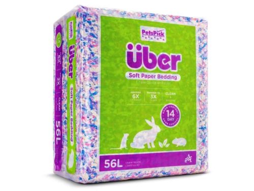 PetsPick über blødt papirunderlag til gnavere, 56L, absorberer 6 gange sin vægt og udvider sig 3 gange. Ideelt til komfort og renlighed i bur.