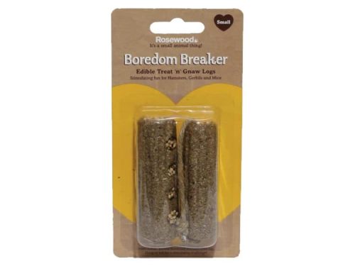 Rosewood Boredom Breaker spiselige gnavestænger til hamstere, gerbiler og mus. Ideel til at stimulere leg og aktivitet hos små kæledyr.