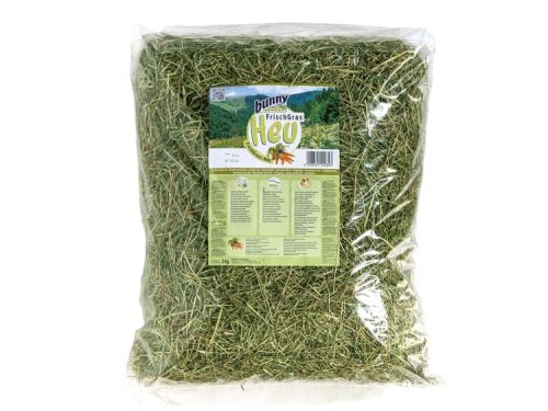 Bunny FrischGras hø til gnavere og mindre kæledyr, 2 kg pose, ideelt som fodertilskud og til at skabe et naturligt miljø.