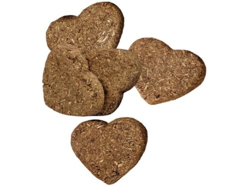 Hjerteformede snacks til gnavere, ideelle til små kæledyr som hamstere og mus, lavet af naturlige ingredienser for sundhed og velvære.