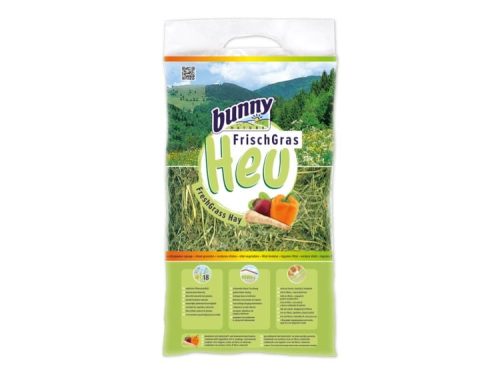 Bunny FrischGras Heu til gnavere, nærende friskgræs-hø med grøntsager, ideelt til kaniner og mindre kæledyr.