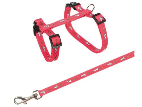 Farverigt sele og snor til gnavere, designet til komfort og sikkerhed. Ideel til små kæledyr som hamstere og dværghamstere.