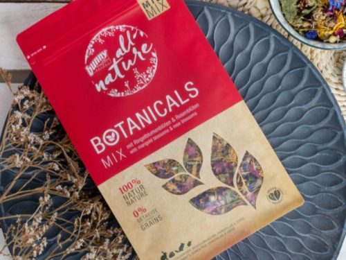 Bunny Nature Botanicals Mix til gnavere, 100% naturlig blanding uden korn, perfekt til at berige kosten for små kæledyr.