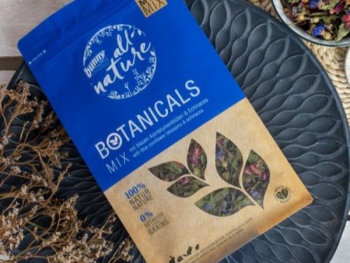Bunny Nature Botanicals Mix til gnavere, 100% naturlig urteblanding uden korn, ideel til sund kost og velvære for små kæledyr.