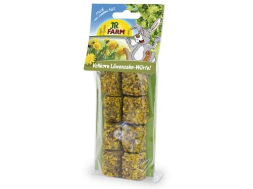 Vollkorn Löwenzahn-Würfel fra JR FARM, sund snacks til gnavere, pakket i en praktisk pose med flere stykker. Ideel til hamstere, marsvin og kaniner.