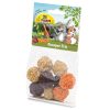 JR Farm Knusper-Trio til gnavere, bestående af farverige, sprøde godbidder. Perfekt som sund snack til kaniner og mindre kæledyr, pakket i en praktisk pose.