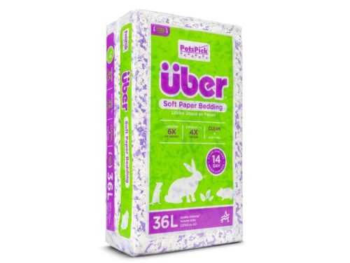 PetsPick über Soft Paper Bedding til gnavere og mindre kæledyr, 36L pakke, støvtæt og absorberer 6 gange sin vægt, udvider til 4 gange sin størrelse, ideel til rent og komfortabelt burmiljø i op til 14 dage.