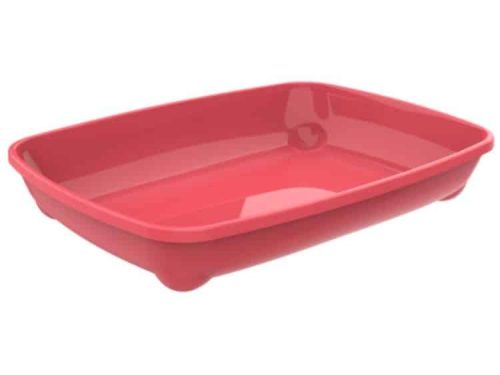Rød plastbakke til gnavere, ideel til mad eller vand, let at rengøre og holdbar. Perfekt til mindre kæledyr som hamstere og mus.