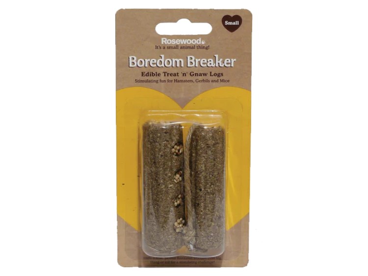 Rosewood Boredom Breaker spiselige gnavestænger til hamstere, gerbiler og mus. Ideel til at stimulere leg og aktivitet hos små kæledyr.