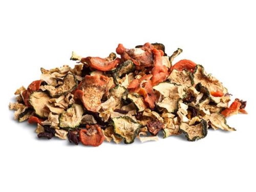 Tørrede grøntsager til gnavere og mindre kæledyr, ideelt som sund snack eller supplement til kosten. Perfekt til at fremme sundhed og velvære hos dit kæledyr.