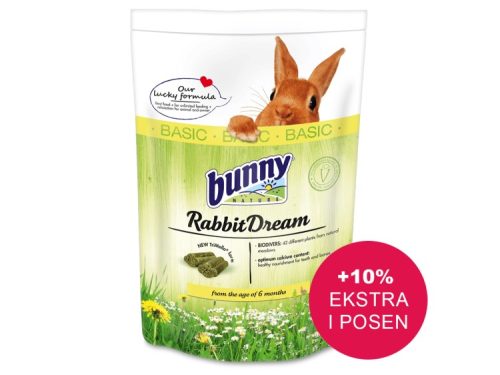 Bunny Nature RabbitDream foder til kaniner, 1,5 kg pose med ekstra 10%. Sundt og varieret kostvalg med 42 forskellige planter, ideelt til kaniner fra 6 måneder.