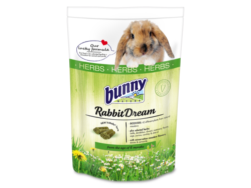 Bunny Nature RabbitDream foder til kaniner, beriget med 42 forskellige urter fra naturen, ideelt til kaniner fra 6 måneder og opefter.
