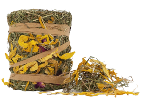 Naturlig hø med blomster til gnavere, ideelt som kosttilskud og aktivitetslegetøj. Perfekt til kaniner, marsvin og hamstere. Giv dine kæledyr en sund og sjov oplevelse med dette lækre hø.