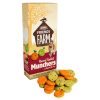 Russel Rabbit Munchers fra Tiny Friends Farm med gulerod ogærter, i en farverig pakke. Optimal snacks til gnavere, især kaniner, som sørger for tilfredsstillende og sundt snacking.