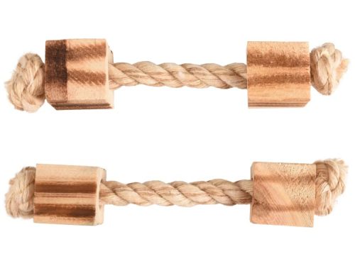 210249 - BBQ ROPE+2xCUBE NATURE 15CM 2PC