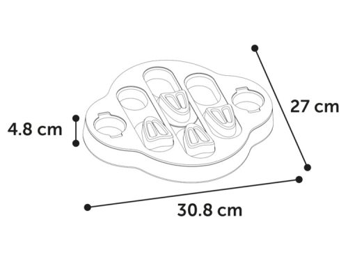 Gnavernes Univers aktivitetsbold til gnavere, mål: 30,8 cm x 27 cm x 4,8 cm, ideel til mental stimulering og leg for mindre kæledyr.