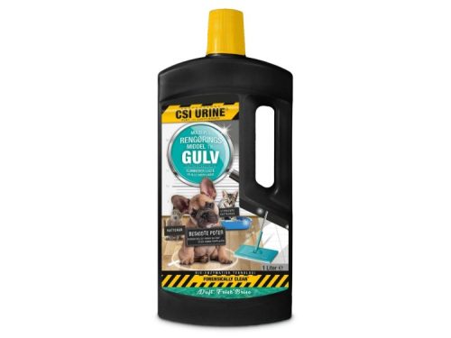 Rengøringsmiddel til gulv fra CSI Urine, specielt designet til husdyr. Effektiv mod urinlugt og pletter, ideel til rengøring af områder med kæledyr. 1 liter flaske.