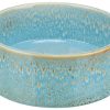 Skål til gnavere og mindre kæledyr i blå keramik med en dekorativ overflade, perfekt til vand eller mad.