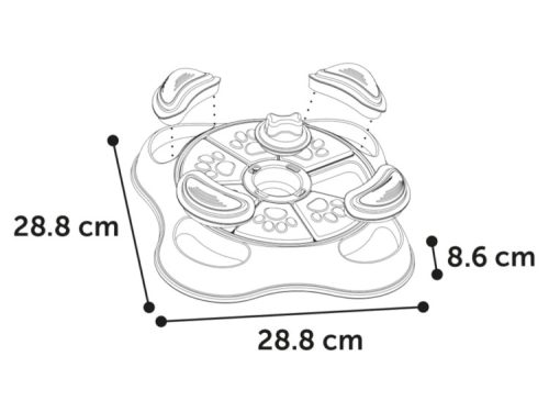 Skal til gnavere med mål på 28,8 cm i diameter og 8,6 cm i højde, designet til at stimulere leg og aktivitet. Ideel til små kæledyr som hamster eller mus.