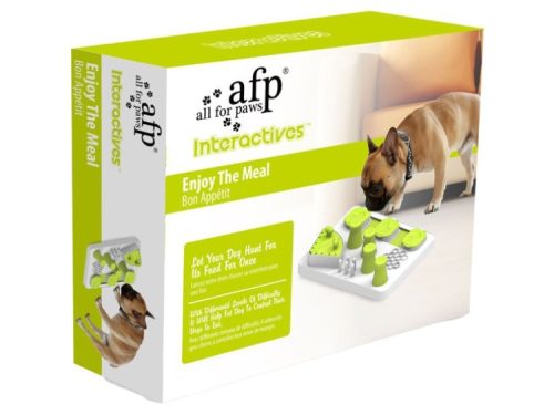 Interaktiv fodringslegetøj fra AFP - All For Paws, der gør måltiden sjovere for hunde. Kassen "Enjoy The Meal" opfordrer hunde til at søge efter deres mad og stimulerer deres naturlige instinkter. Velegnet til gnavere og mindre kæledyr, som kan nyde den samme type aktivering.