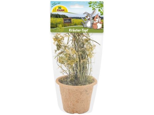 Kräuter-Topf fra JR Farm, en potte med friske urter til gnavere og mindre kæledyr, ideel til at berige deres kost og stimulere deres naturlige instinkter.