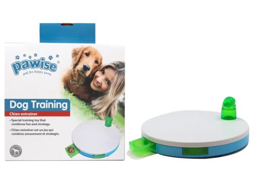 Pawise hundetræningsudstyr, herunder en klikker til træning af hunde, præsenteret med farverig emballage, ideel til positive træningsmetoder og dyresjov.