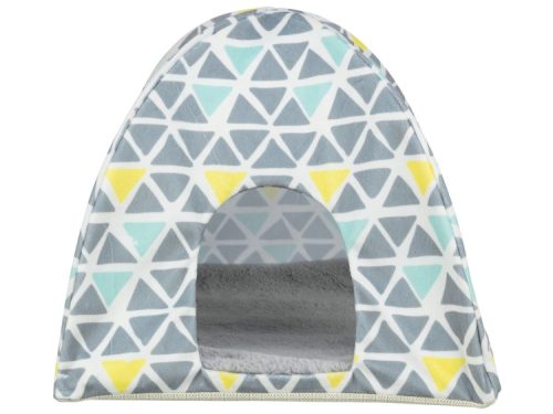 Blødt og hyggeligt hulehus til gnavere, perfekt til at skabe en tryg og komfortabel soveplads. Designet med farverige geometriske mønstre, ideelt til mindre kæledyr.