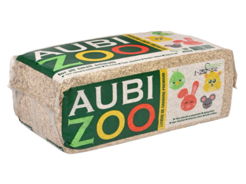 AUBI ZOO strøelse til små kæledyr, ideel til gnavere og andre smådyr, pakket i praktisk blok for nem opbevaring og brug.