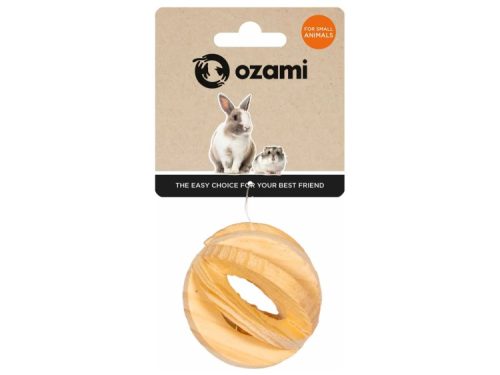 Ozami aktivitetslegetøj i form af en træring til små dyr, ideel til at holde gnavere og kaniner underholdt og aktive. Perfekt til at stimulere naturlige gnaveinstinkter.