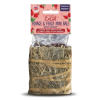 Burgess Excel Forage & Feast Mini Bale med rosenhyld, ideel til kaniner, marsvin og chinchillaer. Leverer en lækker kombination af timothy-hø og rosenhyld, perfekt til at reducere kedsomhed og give nærende snacks til små kæledyr.