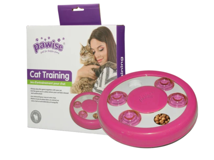 Pawise katte træningslegetøj i pink, designet til at stimulere katte mentalt og fysisk. Inkluderer skjulte godbidder for at engagere din kat i leg og læring. Velegnet til at styrke båndet mellem ejer og kæledyr.