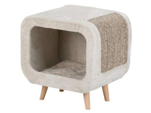 Kompakt og stilfuld kasse til gnavere i blødt materiale med skrabeflade, ideel til hyggelige sovepladser og leg. Perfekt til små kæledyr som hamstere og mus.