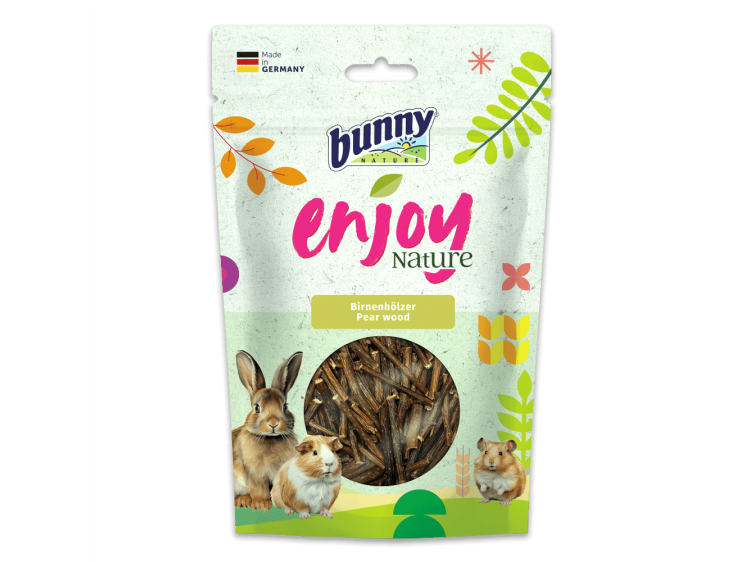 Bunny Enjoy Nature birketræstænger til gnavere, ideelle til at stimulere tyggeadfærd og sikre sund tandpleje. Fremstillet i Tyskland.