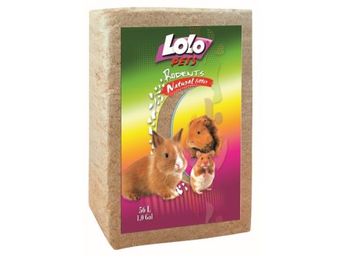 Lolo Pets naturligt strø til gnavere, 56 liter, ideelt til hamstere, kaniner og andre små kæledyr.