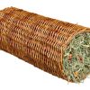 Naturlig hørulle til gnavere, ideel til leg og kost, fremstillet af flettet pil. Perfekt til hamstere, kaniner og marsvin.