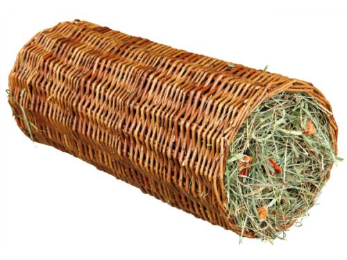 Naturlig hørulle til gnavere, ideel til leg og kost, fremstillet af flettet pil. Perfekt til hamstere, kaniner og marsvin.