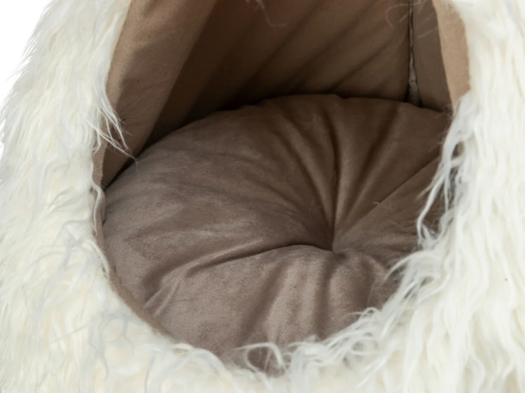 Blød og hyggelig hule til gnavere med en komfortabel pude i bunden, perfekt til at skabe en tryg og varm soveplads. Ideel til mindre kæledyr som hamstere eller marsvin.